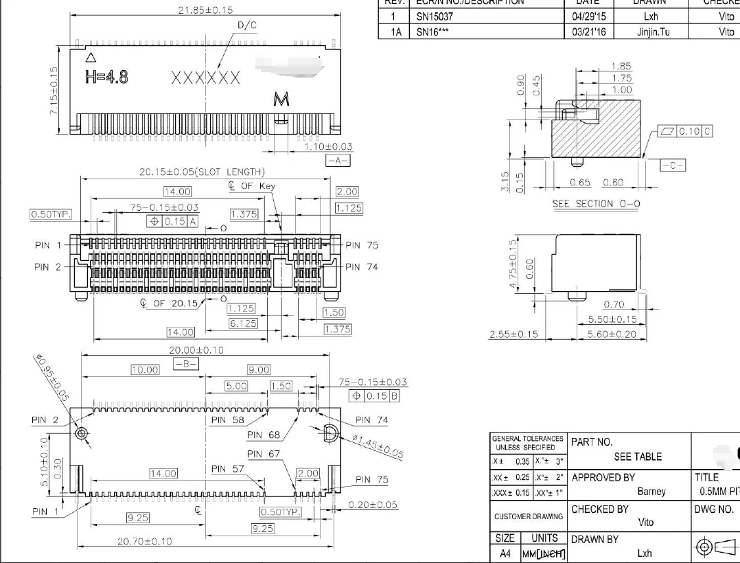 5 PZ/APCI0113-P001A Interfaccia M2/NGFF