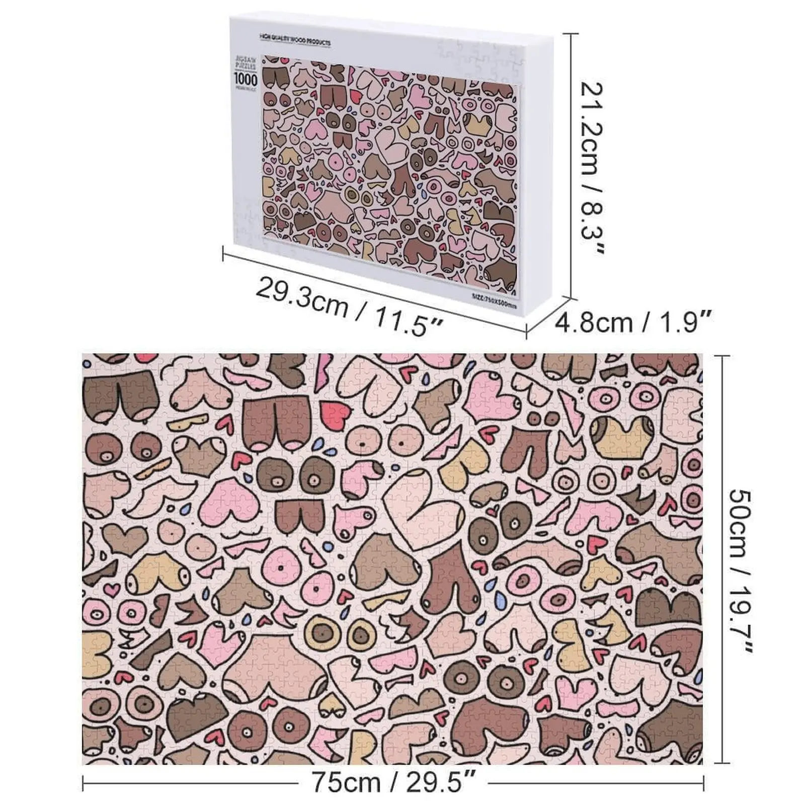 romantico modello boobie Puzzle con nome in legno Puzzle personalizzato per adulti in legno