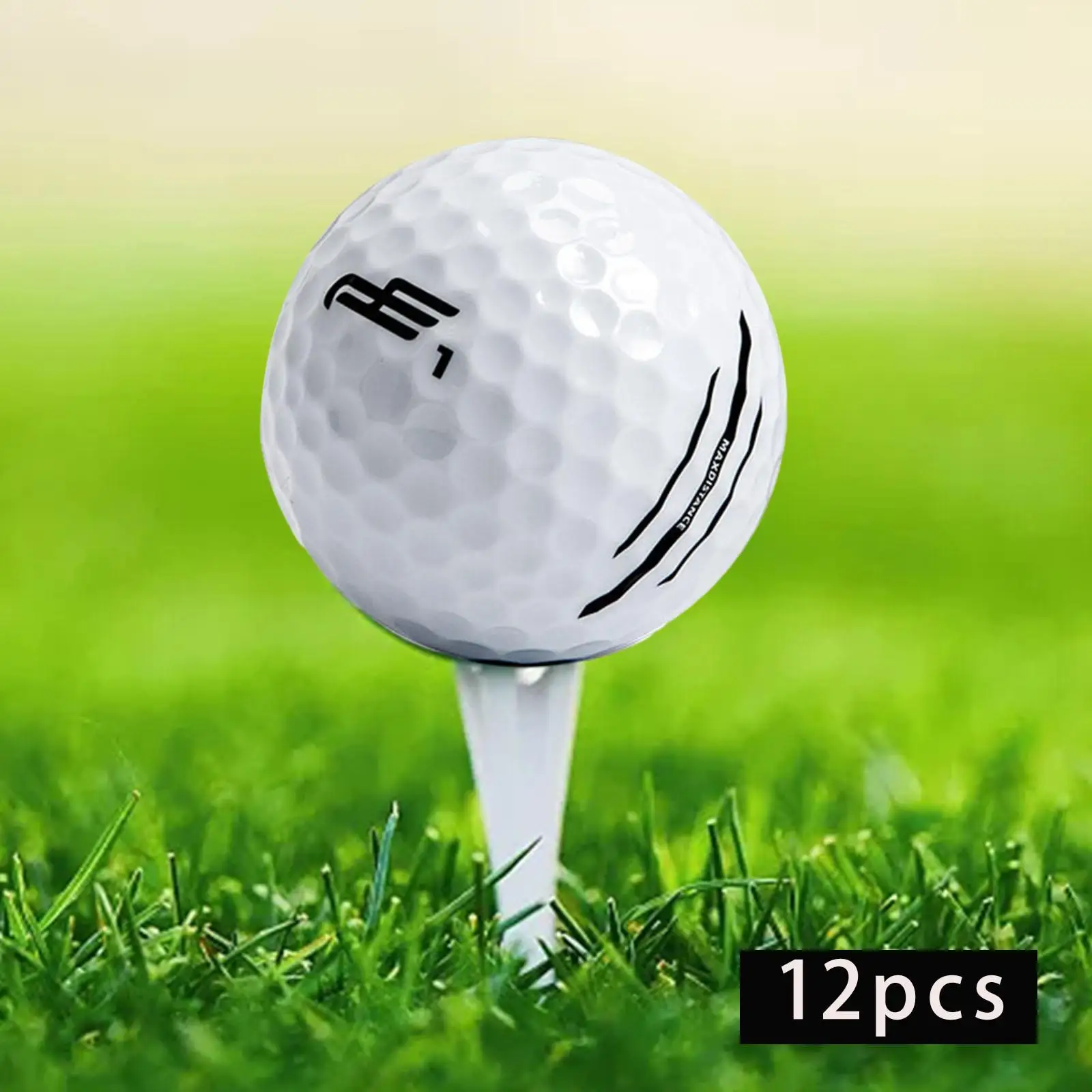 12Pcs Golf Balls Long Distance 2 Layers Golf Training Balls for Swing Putter