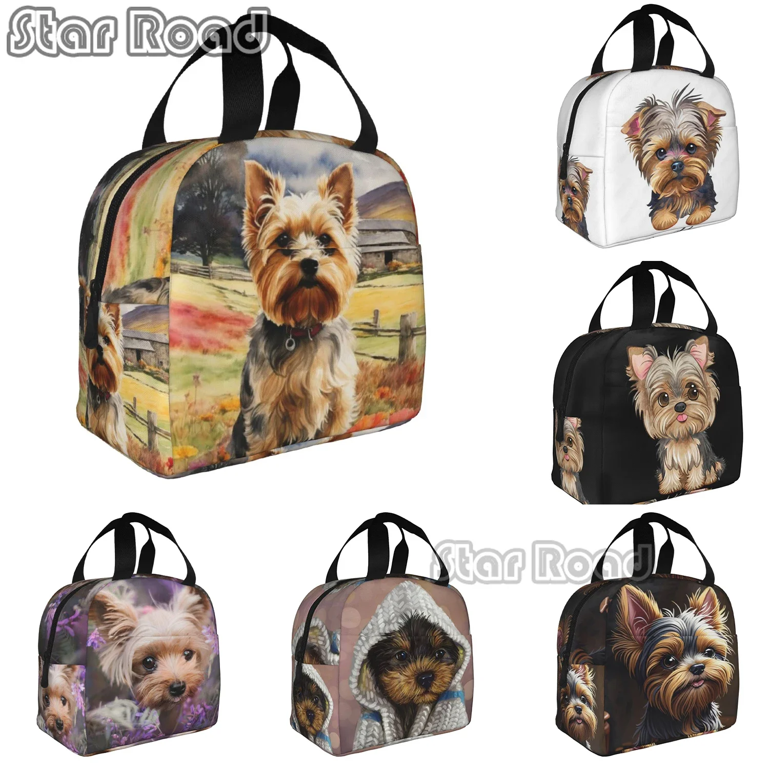 

Yorkshire Terrier Lunch Bag Insulated Reusable Lunch Box Thermal Tote Bag Container Cooler Bag for Women Men Travel Picnic Work