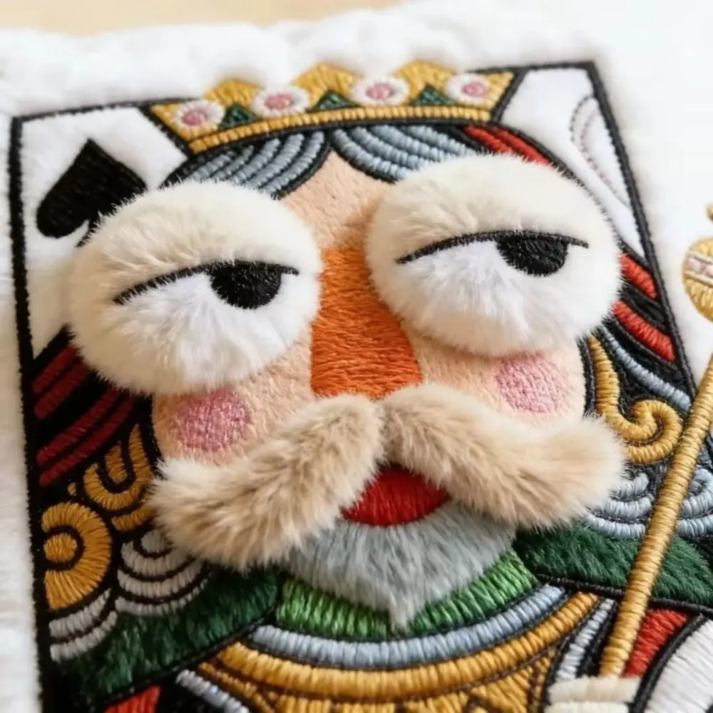 

Fun Gift Patchwork Style Poker Card Cushion High-Value Design Card Game Theme Cushion 3D Big Eyes Patchwork Pillow Gift Giving