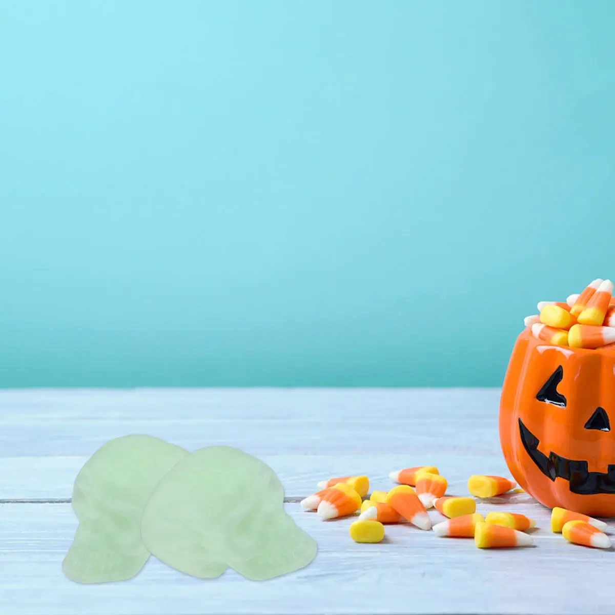 

20 шт. светящихся в темноте зеленых черепов для Хэллоуина, декоративные светящиеся черепа-ночники для детских вечеринок в стиле ужасов