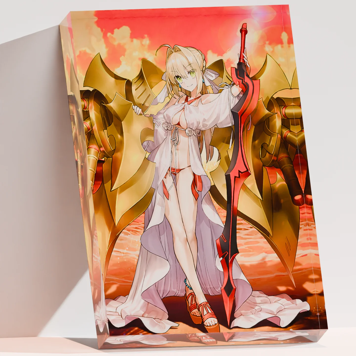 

Custom 3D Acrylic Crystal Block Fate Grand Order Nero Claudius FGO Figure Stand Cubo Holografico Print Your Image Fan Collection