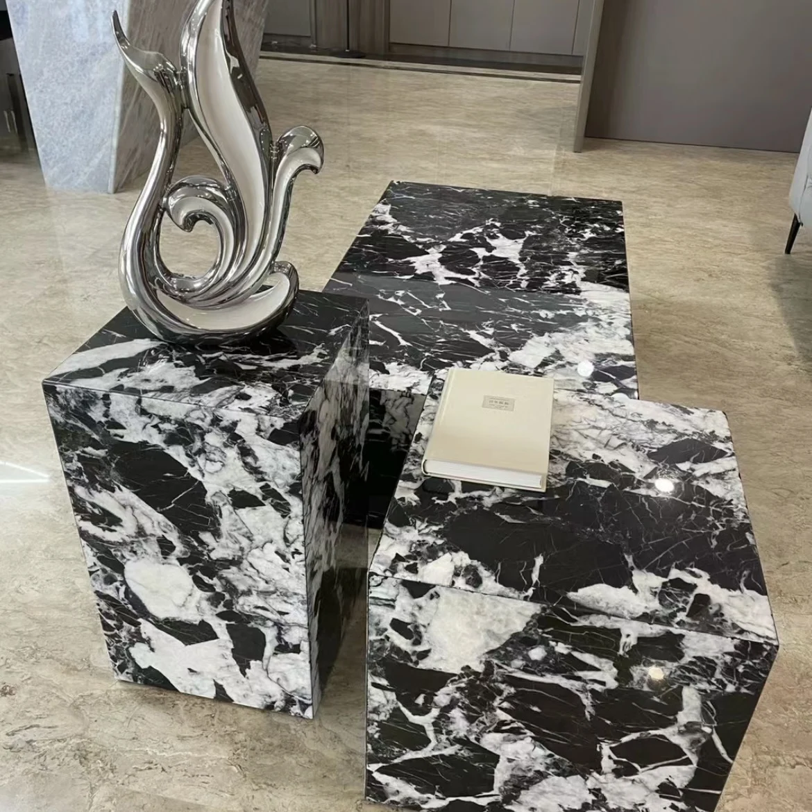 طاولة قهوة فاخرة من حجر الرخام الطبيعي لغرفة المعيشة وديكور المنزل وطاولة أريكة البلغارية