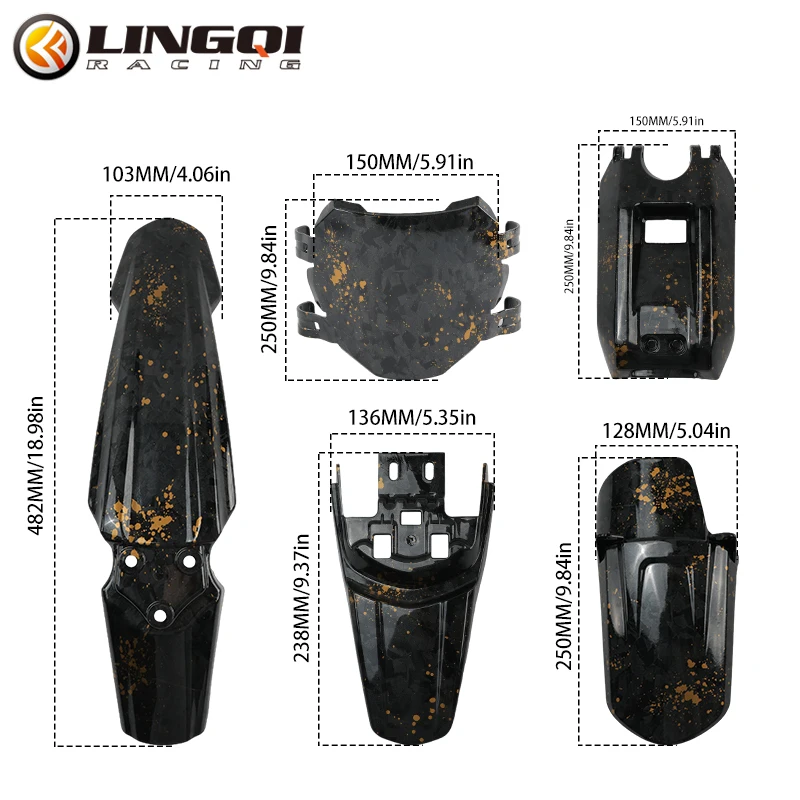 LINGQI Front Rear Mudguard Pit Dirt Bike Motorcycle Plastic Body Fender Fairing Kit for Light Bee X S Electric Motocross - view 3