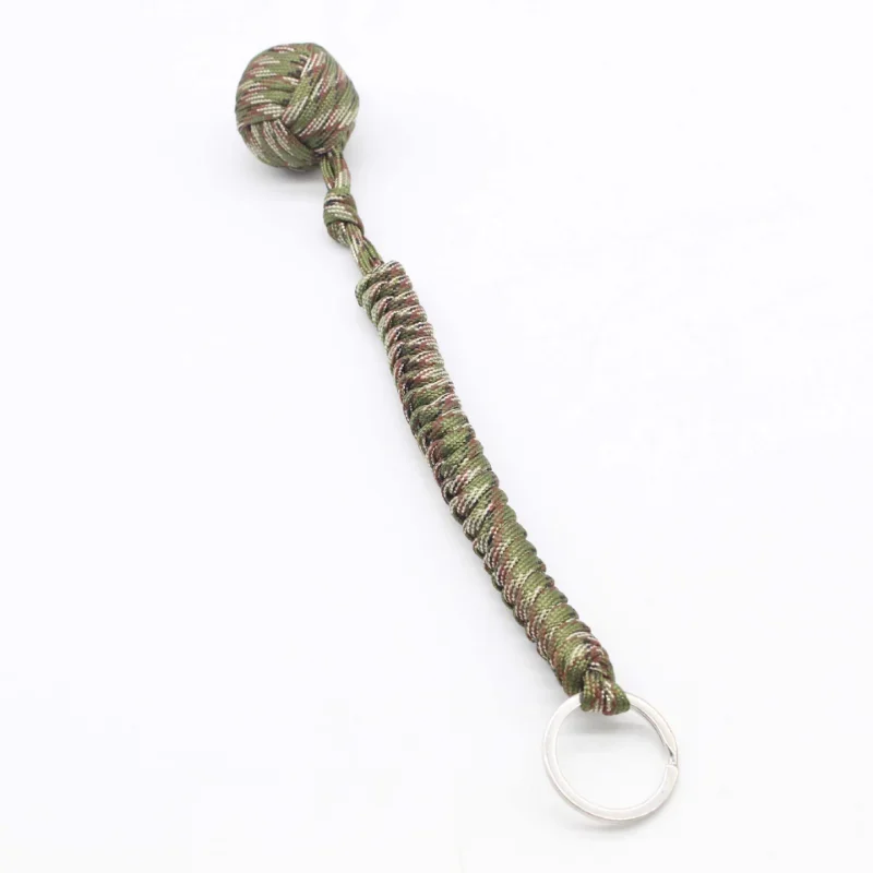 Outdoor Security Protection Black Monkey Fist Steel Ball Bearing Self Defense Lanyard Survival Key Chain  Colors Dropshipping