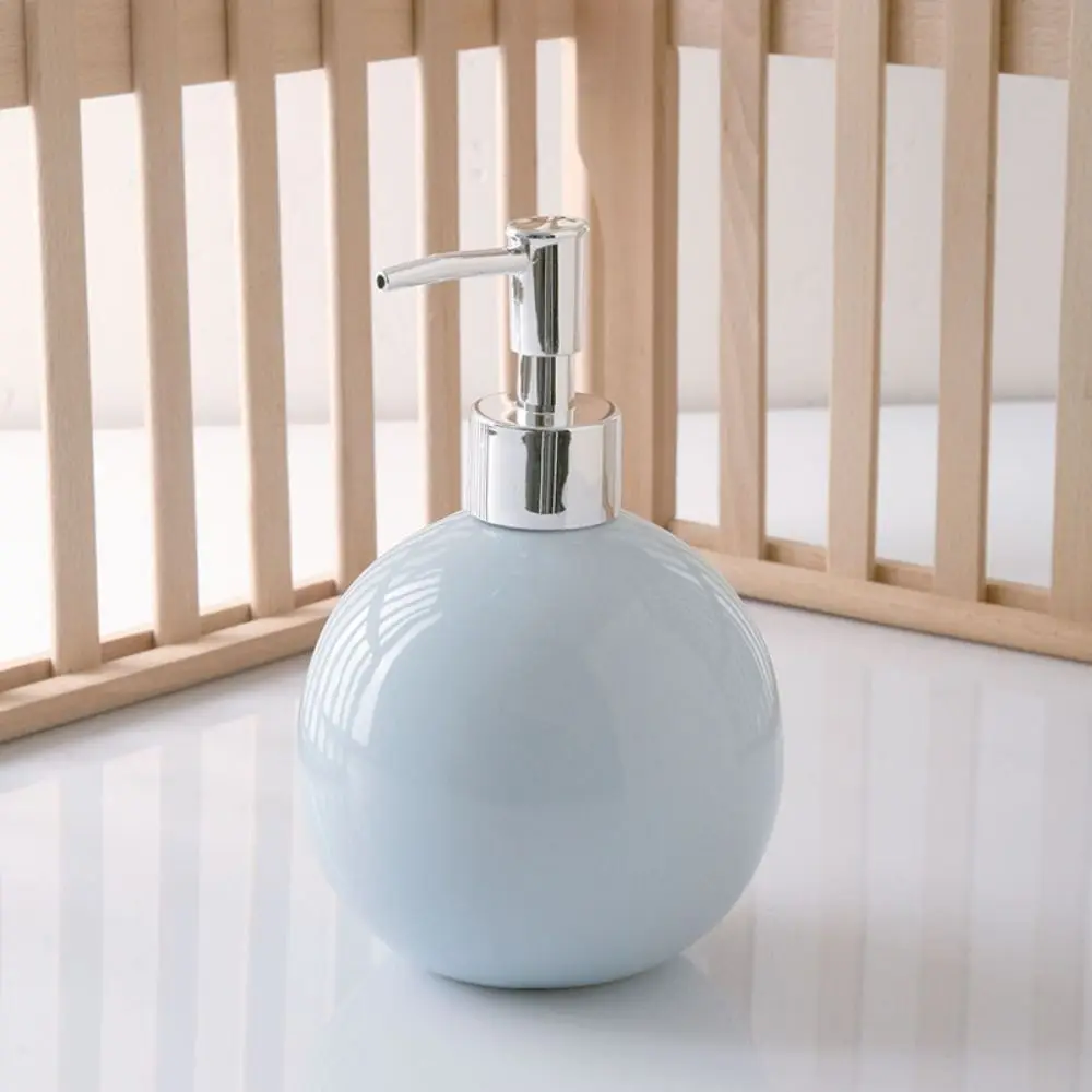 زجاجة صابون اليد السيراميكية المحمولة الحديثة القابلة لإعادة الملء وقابلة لإعادة الاستخدام حاوية الصابون السائل المستديرة الفارغة موزع مطهر اليد المرحاض #4