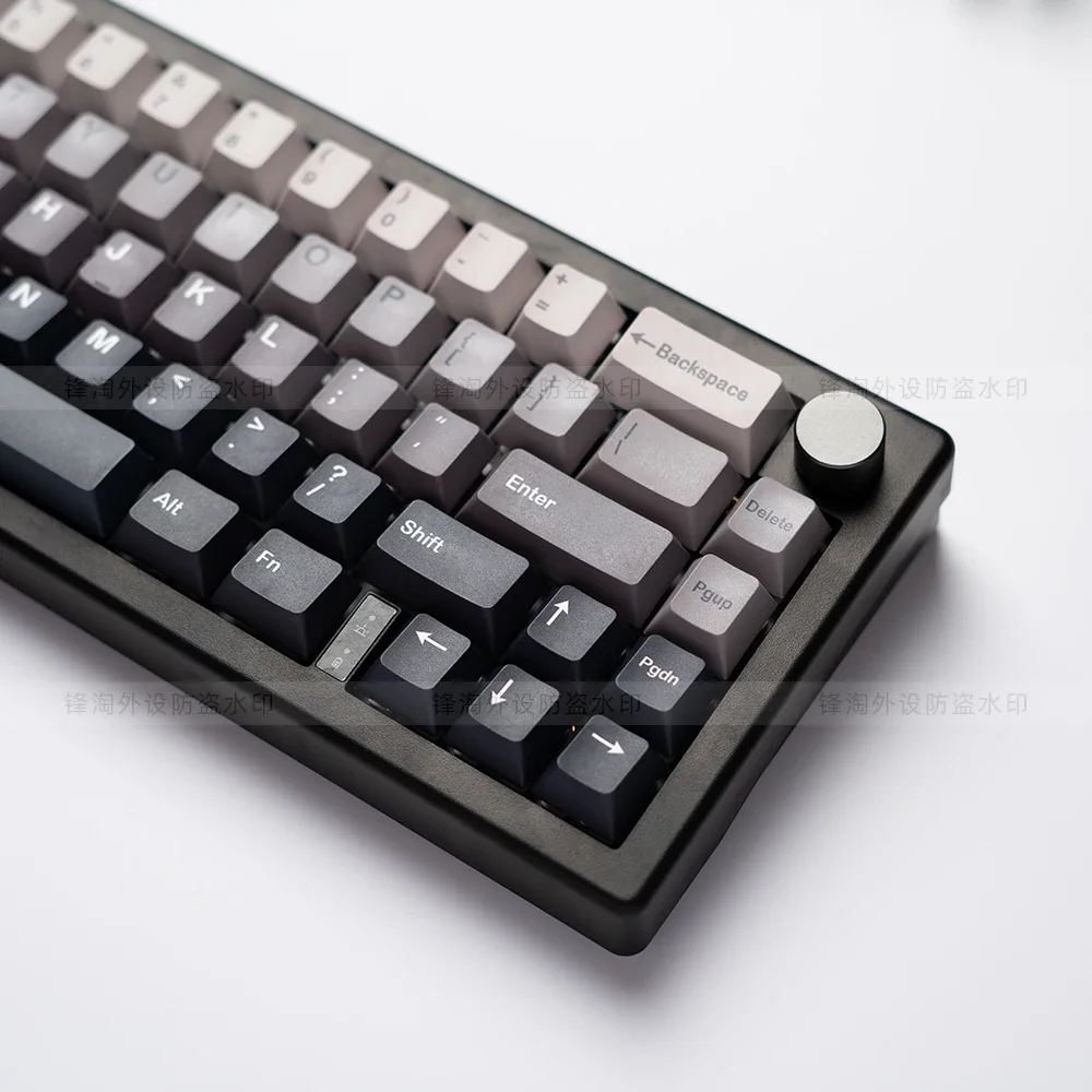 Gradual change color keycap white black gradual change color scheme PBT hot sublimation original high personality keyboard cap 6