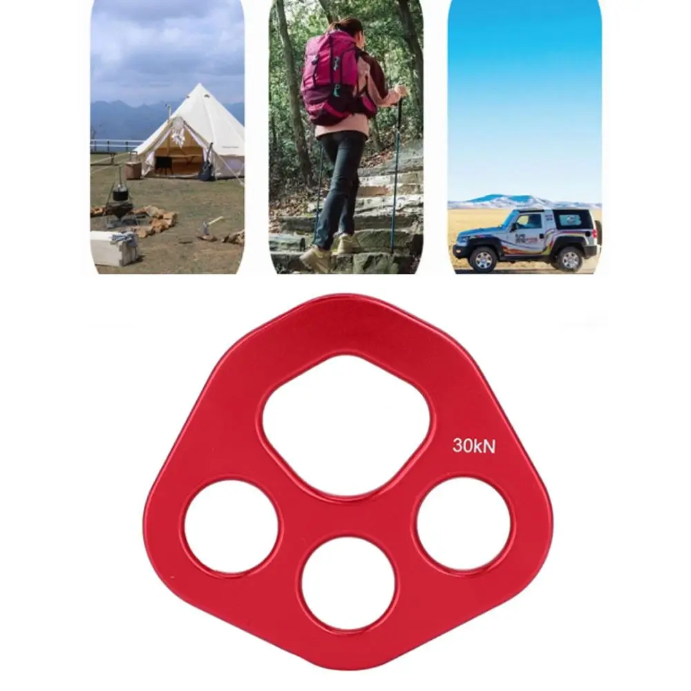 Durable 30kN Rigging Plate Aviation Aluminum 4 Holes Design Anchor Point Connector Heavy Duty Force Divider Plate Hammock Setup