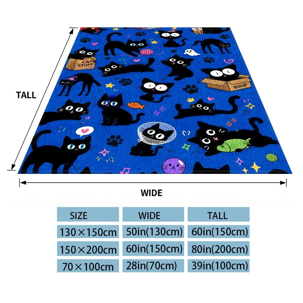 Cute Cartoon Cats Blanket Throw for Couch Bedroom Decor Cozy Plush Pet Lover Gift Idea