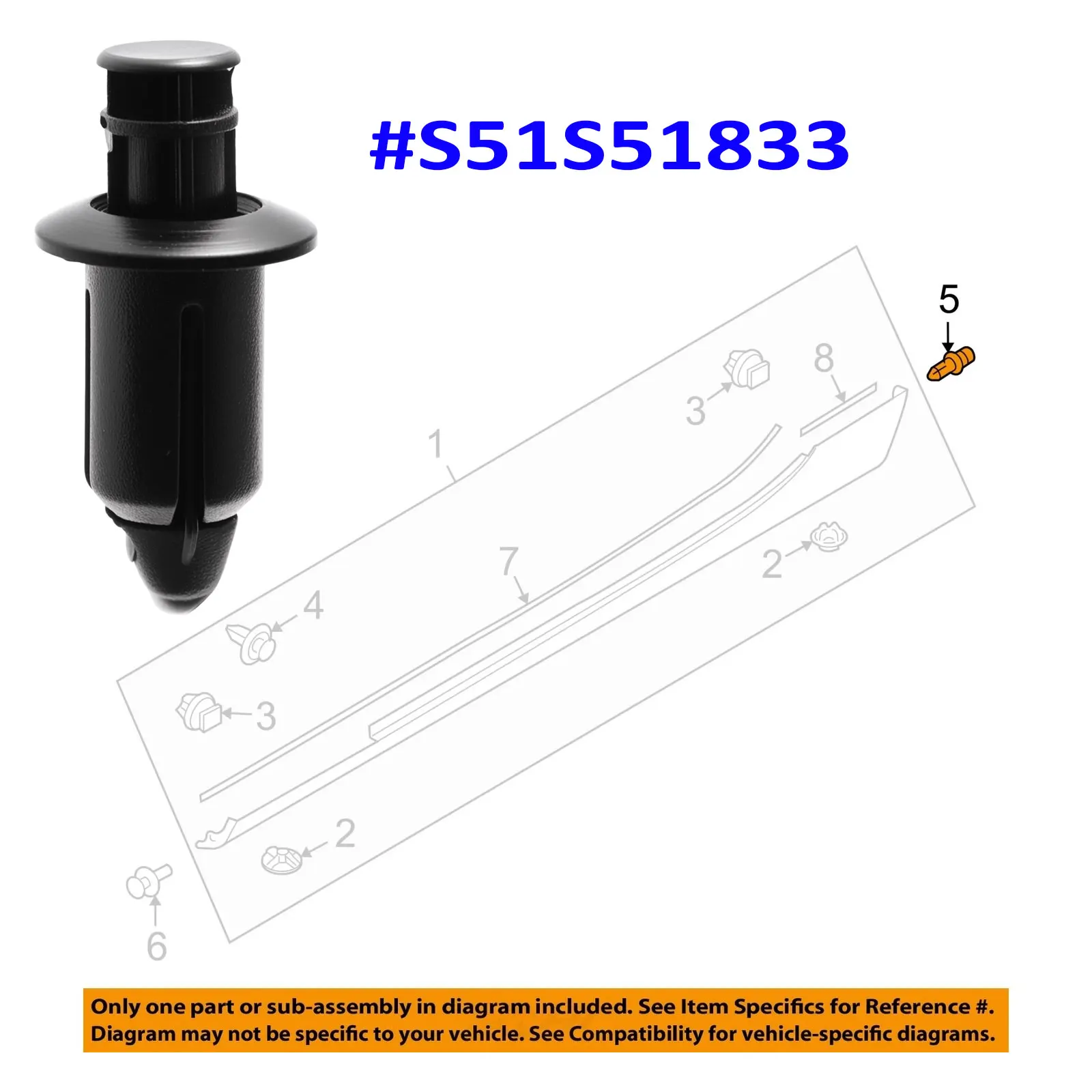 S51S51833 FOR Mazda 3 5 6 CX5 CX9 CX3 Inner Cover Rivet Bumper
