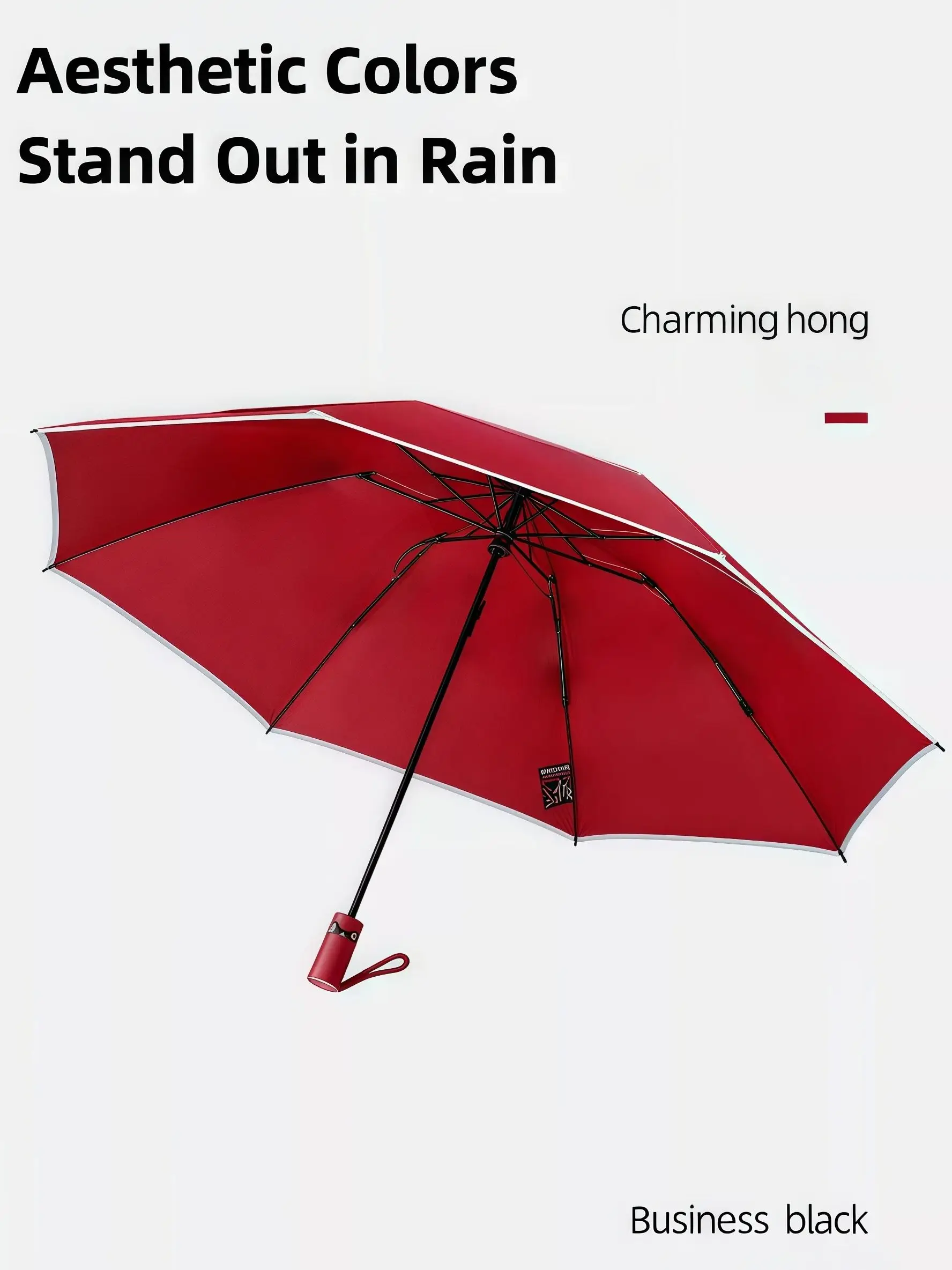 8-Bone Automatic Folding Umbrella Lightweight Compact Commuter Student Rain Umbrella