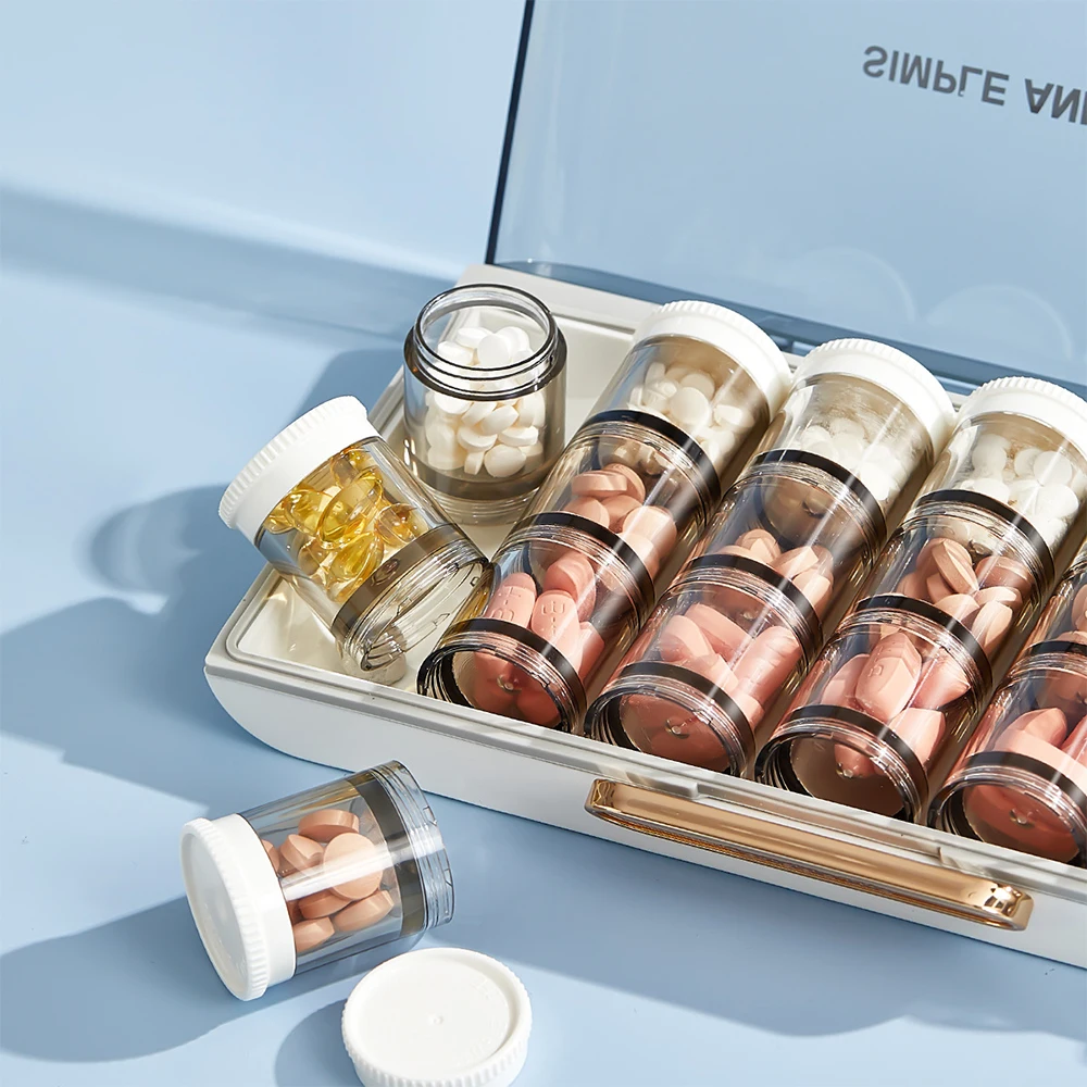 Travel Pill Box Portable Medicine Box Plastic Storage Container Pill Cases for Tablets Small Pillbox Organizer Bottle 4/6 Grids