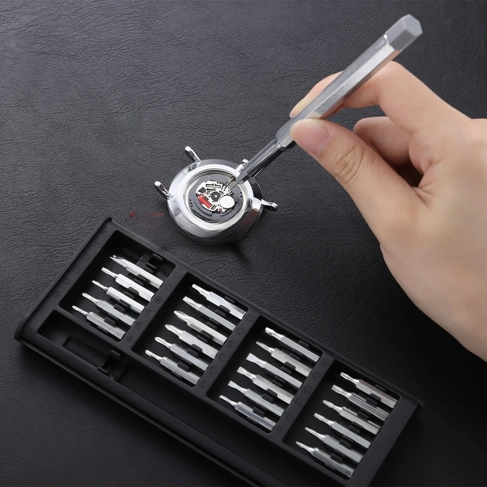 مجموعة مفك براغي دقيقة صغيرة 24 في 1 مفك براغي توركس إلكتروني مجموعة أدوات إصلاح لصانع الساعات ساعة الكاميرا اللوحي