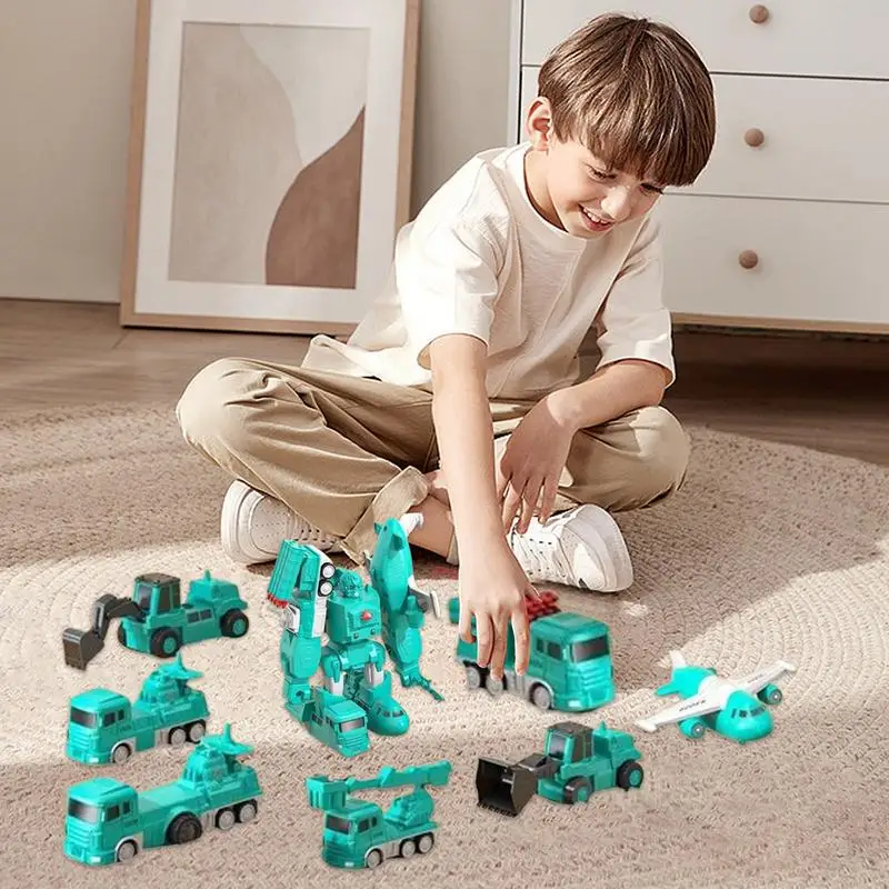 Veicoli da costruzione giocattolo per auto trasformanti magnetiche Camion magnetici creativi per bambini 4-6 blocchi magnetici per l'apprendimento precoce