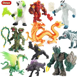 Oenux New Mythical Creatures Dinosaur Chinese Dragon Tiger Golem Cattle Model Action Figures Artistical Decoration Kid Gift Toy