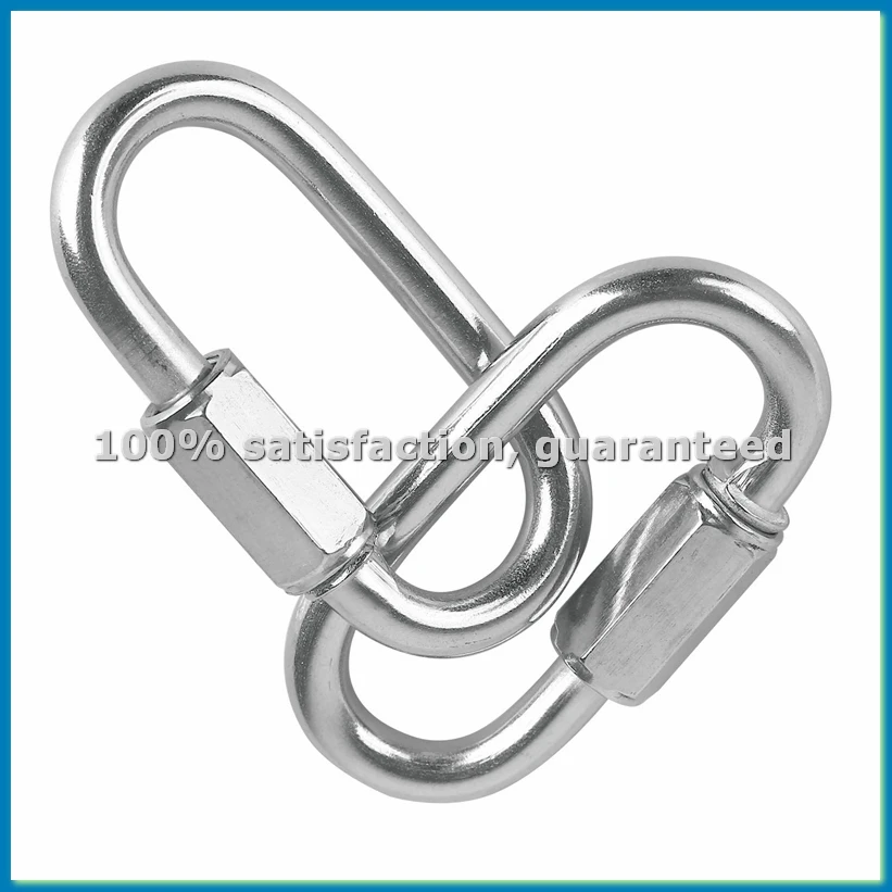 12 Pcs Quick Link 4MM Stainless Steel Chain Connector,Heavy Duty D Shape Locking Looks for Carabiner, Max.Load 500 Lb-A10G
