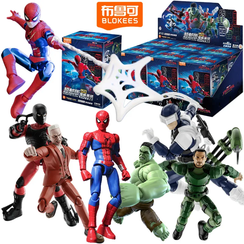BLOKEES Spider-Man: Un Nuevo Comienzo ‌   Gwen Stacy Venom ‌   Figura de Anime del Doctor Octopus, Miles Morales y Hulk, Caja Sorpresa de Juguetes Coleccionables