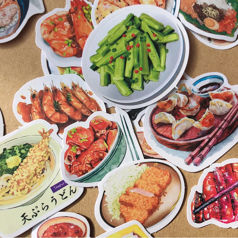 155 Stück Rezeptaufkleber, Kawaii chinesische und koreanische Lebensmittel-Reiseaufkleber, dekorative Handyhülle für Kühlschrank, Wasserbecher