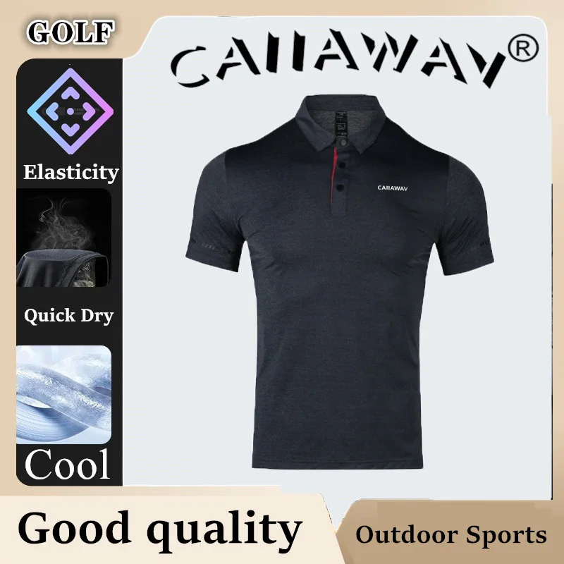 CAprospects-Polo de golf à manches courtes pour hommes, haut de golf authentique, t-shirt respirant, séchage rapide, AWAV, nouveau style