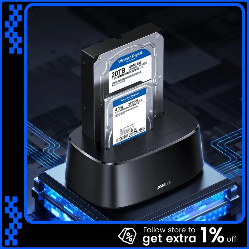 

Док-станция UGREEN для HDD, адаптер SATA на USB 3.0 для 2.5/3.5 дюймовых SSD-накопителей, корпус для жесткого диска, док-станция для внешнего накопителя