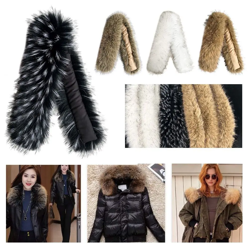 Sciarpa lunga con finiture Sciarpa in pelliccia di volpe sintetica Sciarpa allungata Collo in pelliccia ispessita calda Pelliccia sintetica Giacca in pelle di pelliccia stile visone antivento