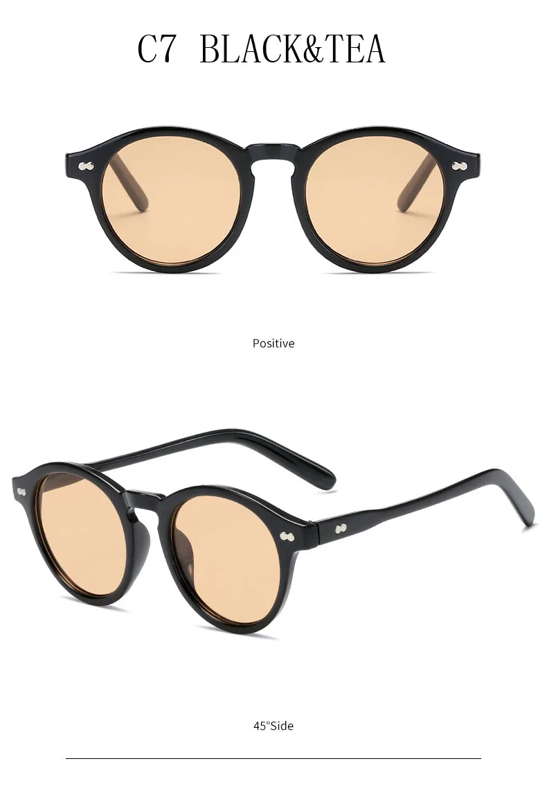 Vintage Runde Sonnenbrille Frauen Kleine Rahmen Sonnenbrille Für Männer Marke Designer Brillen UV400 – Detail 10