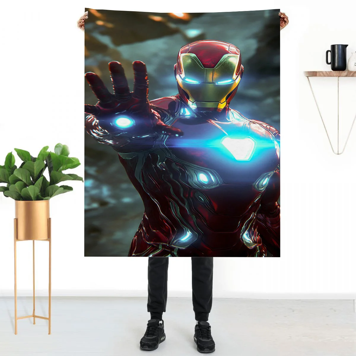 

Iron Man Throws Blankets Sofa Blanket Home and Decoration Throw Bed Knee Custom Anime Fluffy Soft Luxury Children's Cute Textile