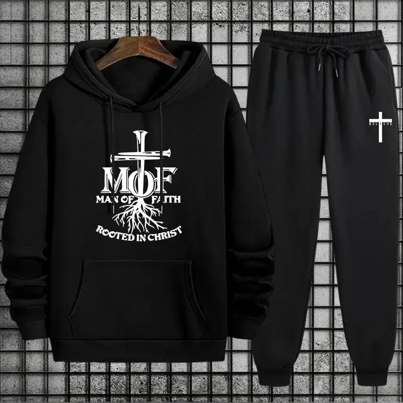 

Jesus Christ Tracksuit for Men Hoodie + Sweatpants Urban Casual Fashion Sportswear Fall Winter Home Outdoor Comfort Warm Outfit