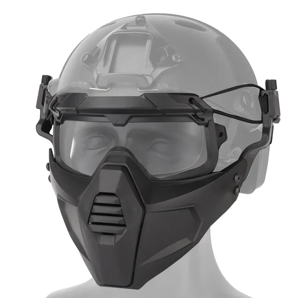 Tactical Half Fask Mask & Tactical Goggles Set for  Style Helmet Rail Sports Accessories