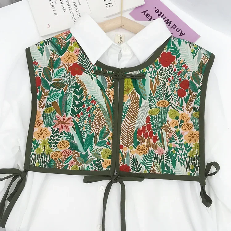 New Vintage Lace Up Small Shawl Women's Printed Vest Summer Neck Protection Air Conditioning Room Small Capes P2