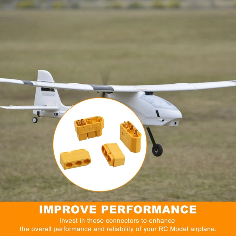 5Pair XT60 (2+4) Male Female Plug Connector With Signal Pin And Sheath Solder Wire Accessories For RC Model Airplane