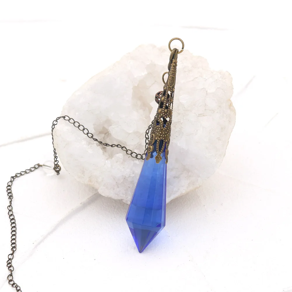 41 Color Fashion High Quality Crystal Pendulum For Dowsing Natural Stone Pendant Healing Crystals Pendule Chakra Pendulum