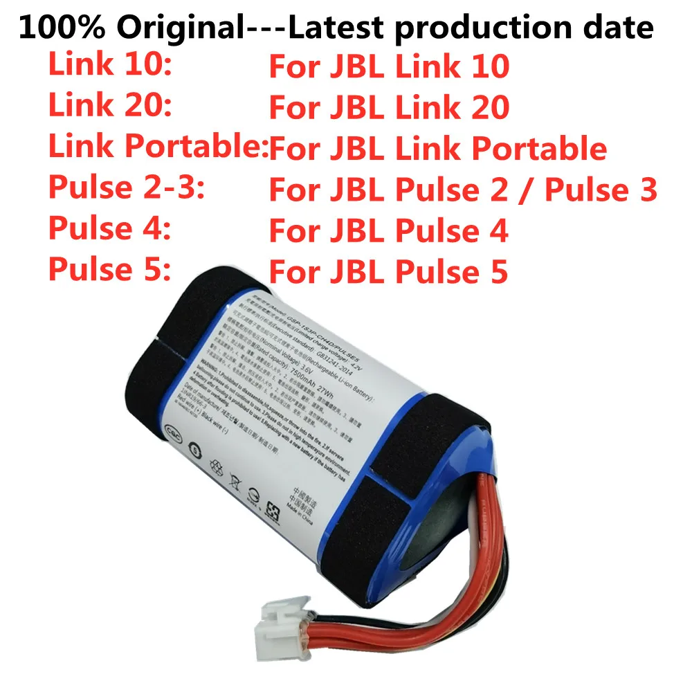 Batería de altavoz de teléfono para JBL Link 10 20 /Link Portable Pulse 3 2 4 5 Link20 Link10 Pulse5 Pulse4 Pulse3 Pulse2 baterías de reproductor