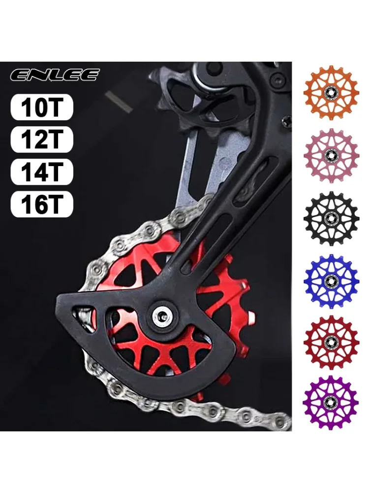 AliExpress enlee ENLEE Bicycle Rear Jockey Wheel Ceramic Bearing Aluminum Alloy Bike Rear Derailleur Pulley Chain Guide Wheel MTB Cycling Parts