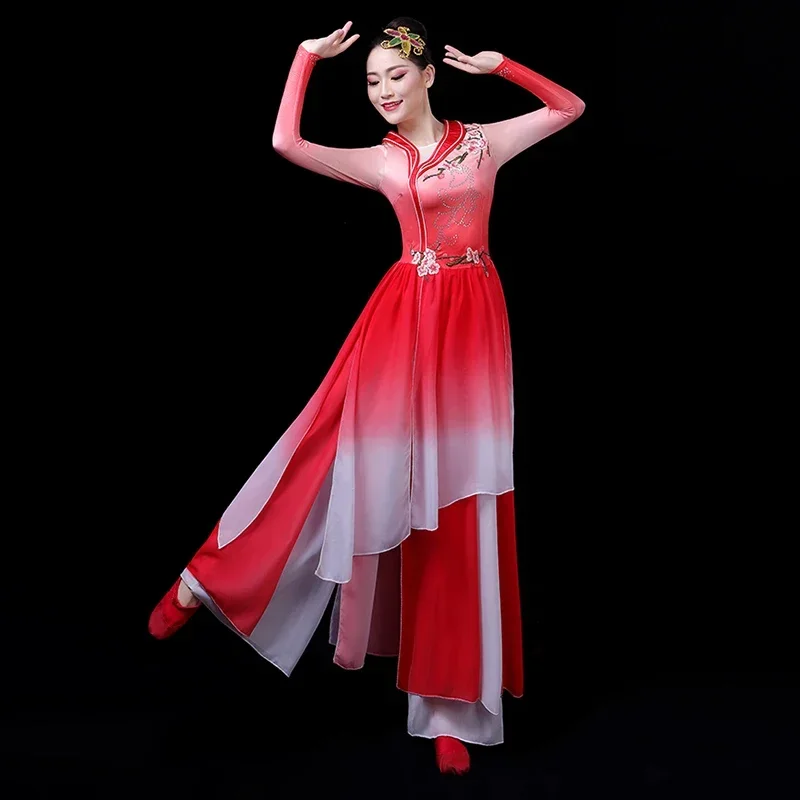 Costumes de danse classique pour femmes, à la mode, élégant, chinois wind2025, nouveau costume de scène de danse pour fans nationaux pour adultes