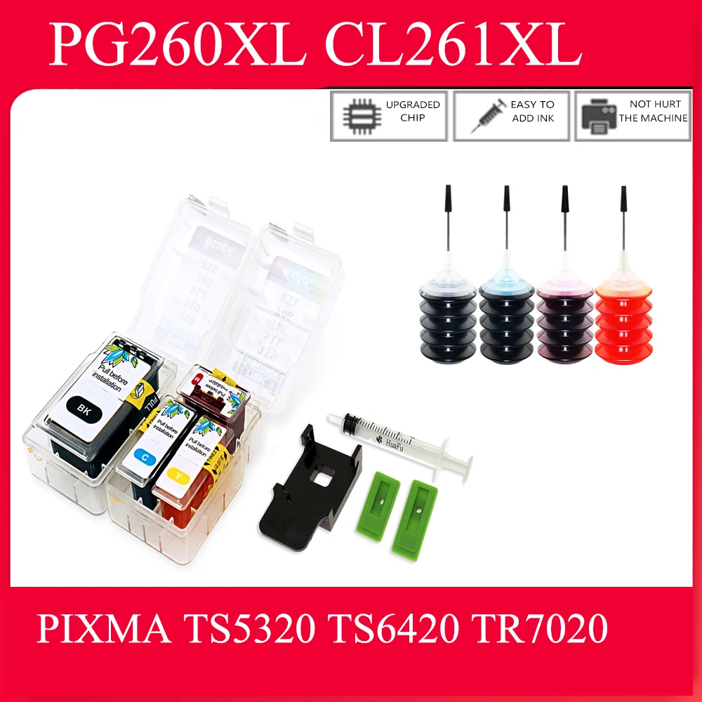 Smart Ink Cartridge For Canon PG 260 CL 261 PG260 CL261 260XL 261XL For Canon PIXMA TS5320 TS6420 TR7020 Printer
