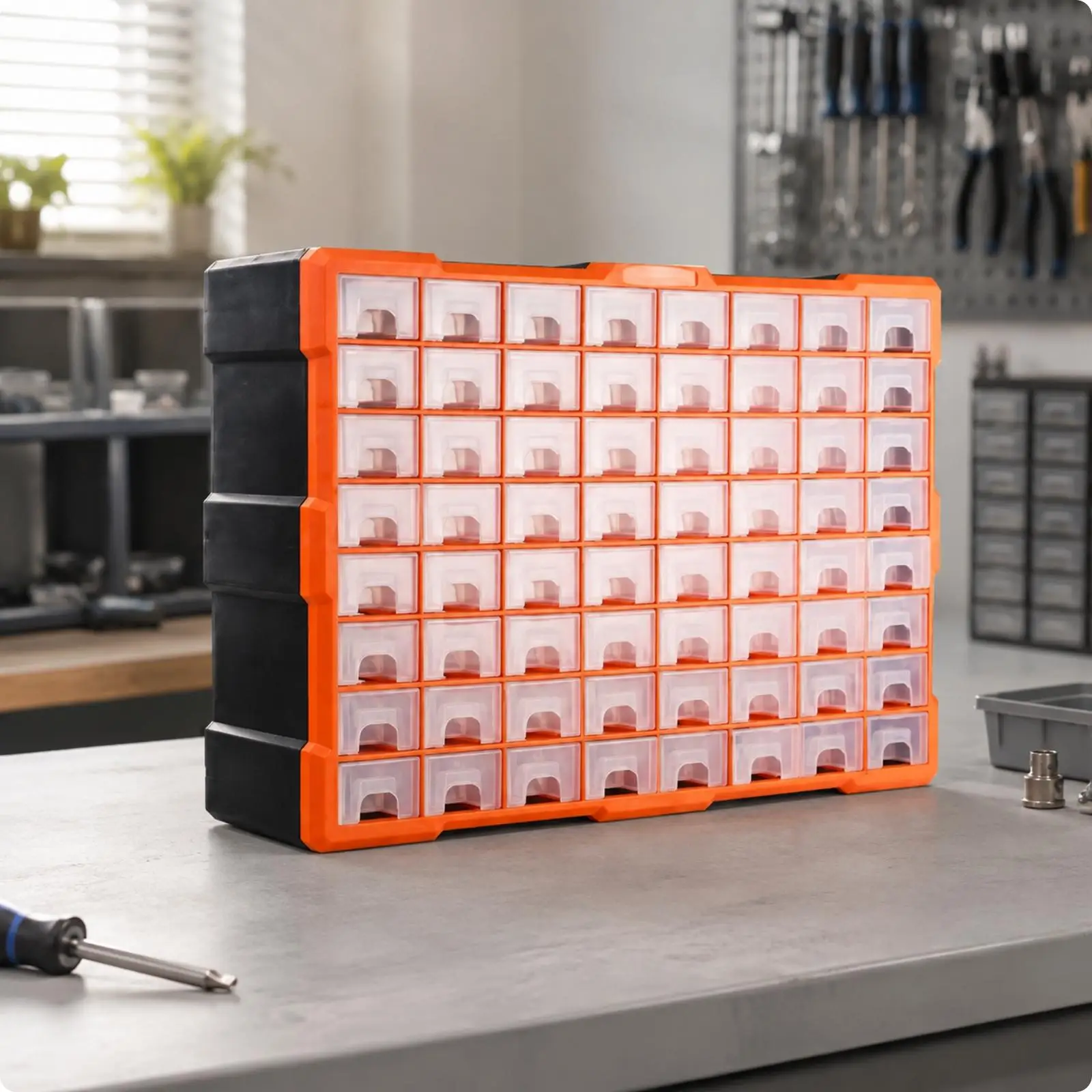 Space Saving 64 Drawer Storage Cabinet with Removable Dividers for Hardware Crafts Beads Desk Organizer Box