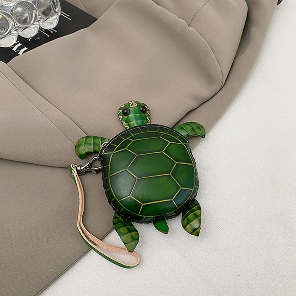 Cute Turtle Shaped Mini Key Bag Kawaii High Quality Car Key Pouch Portable High-end Pocket Keychain Case Girls Woman Student