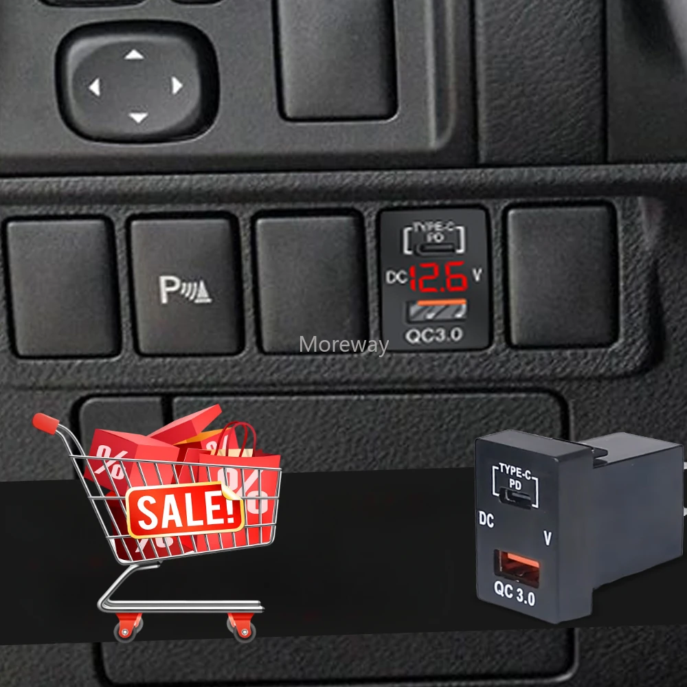 LED Fast Charging Dual USB Charger Type-C PD Adapter for Lexus GX 2015 ES CT 2011 RC IS 2017 RC-F 2016 Accessories Auto