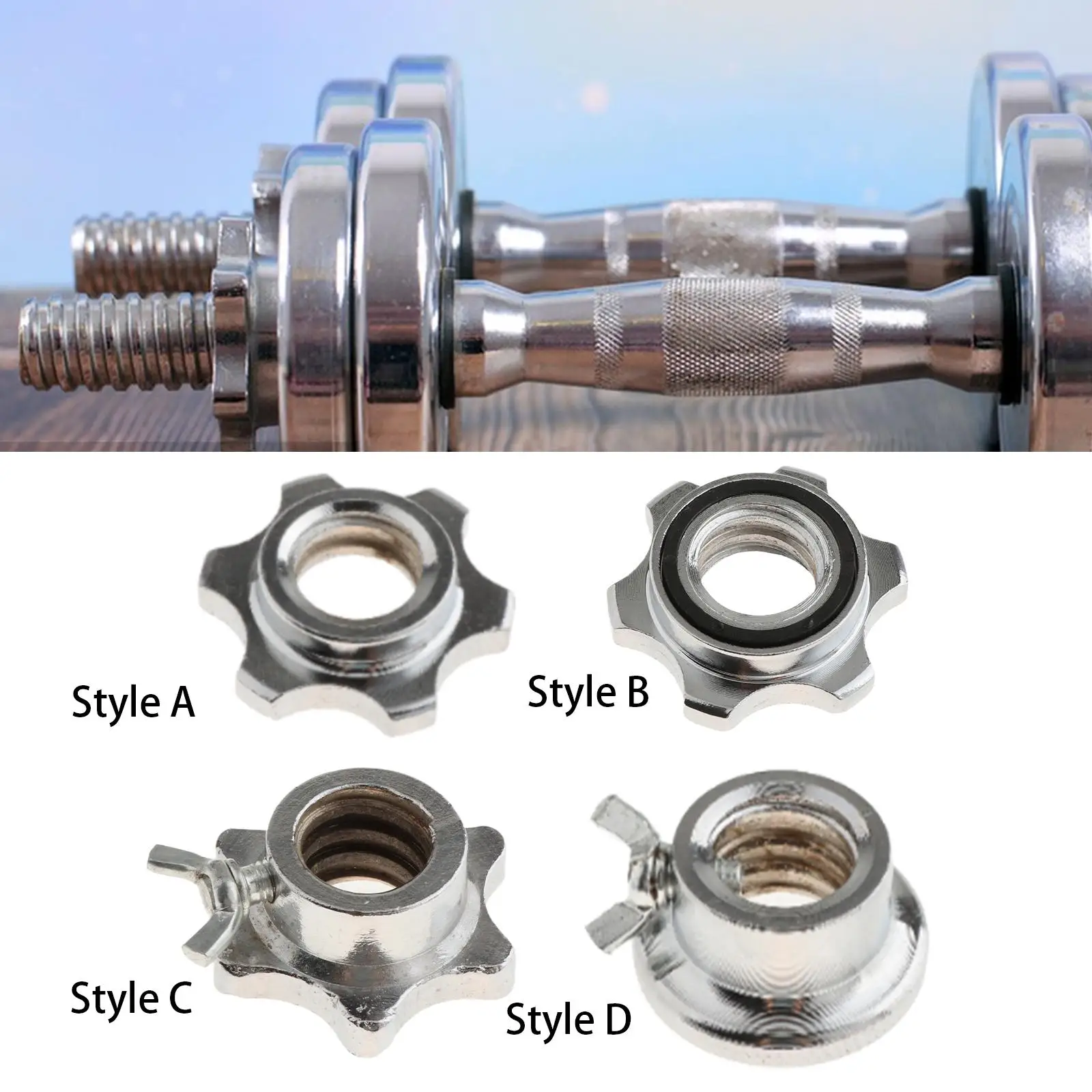 Dumbbell Bar Nut Nonslip Equipment Lightweight Weight Bar Screw Clamp for Indoor Home Gym Barbell Dumbbell Handle Workout