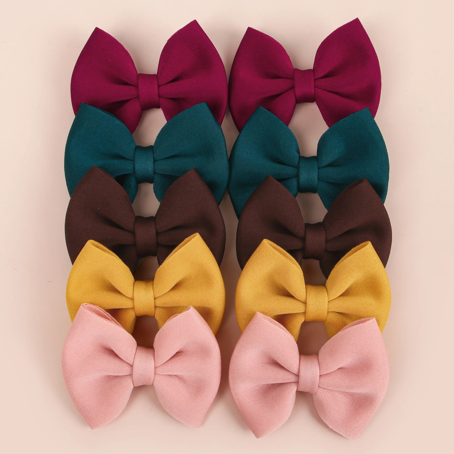 10pcs Fabric Hair Bows Hair Clips For Baby Girls 3inch Hair Bows Hairpins Barrettes Headwear Kids Children Hair Acesssories