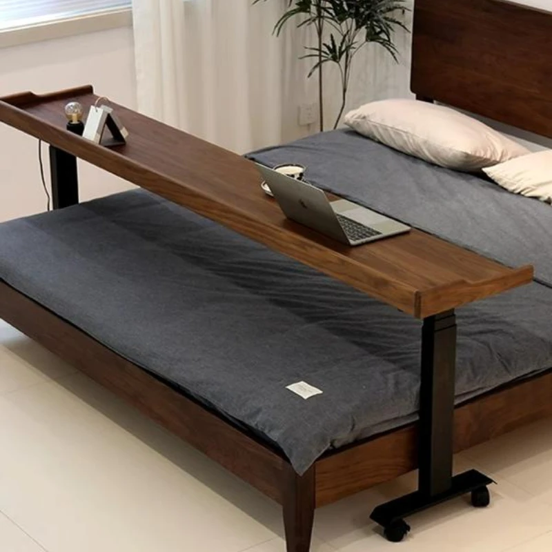 

Cross bed table movable lifting solid wood bed side table black walnut super narrow side 40cm long strip