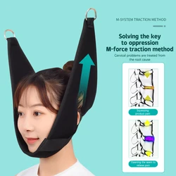 1pcs NEW Hanging Cervical Traction Device Soft Neck Stretching Belt Pain Relief Metal Bracket Chiropractic Neck Traction Cushion