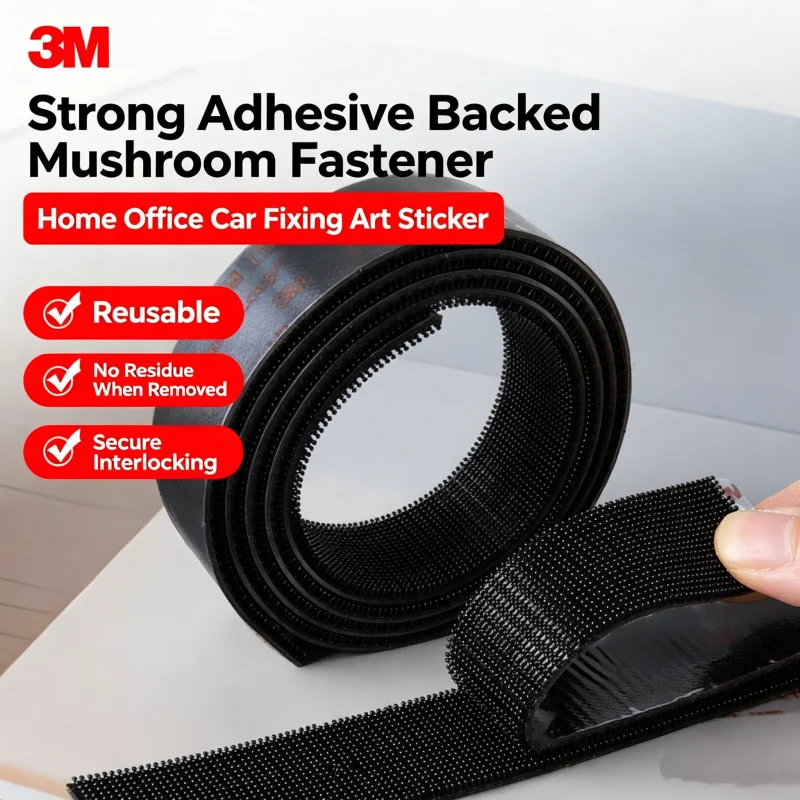 3M SJ3551CF Mushroom Fastener Double-sided Adhesive Hook and Loop Multifunctional Car Fixed Fastener Strong Self-Adhesive Buckle