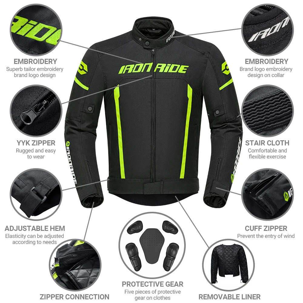 Winter Windproof Warm Motorcycle Jacket Waterproof Motocross Off-Road Jacket Reflection Motorbike Clothes With Protective Gear