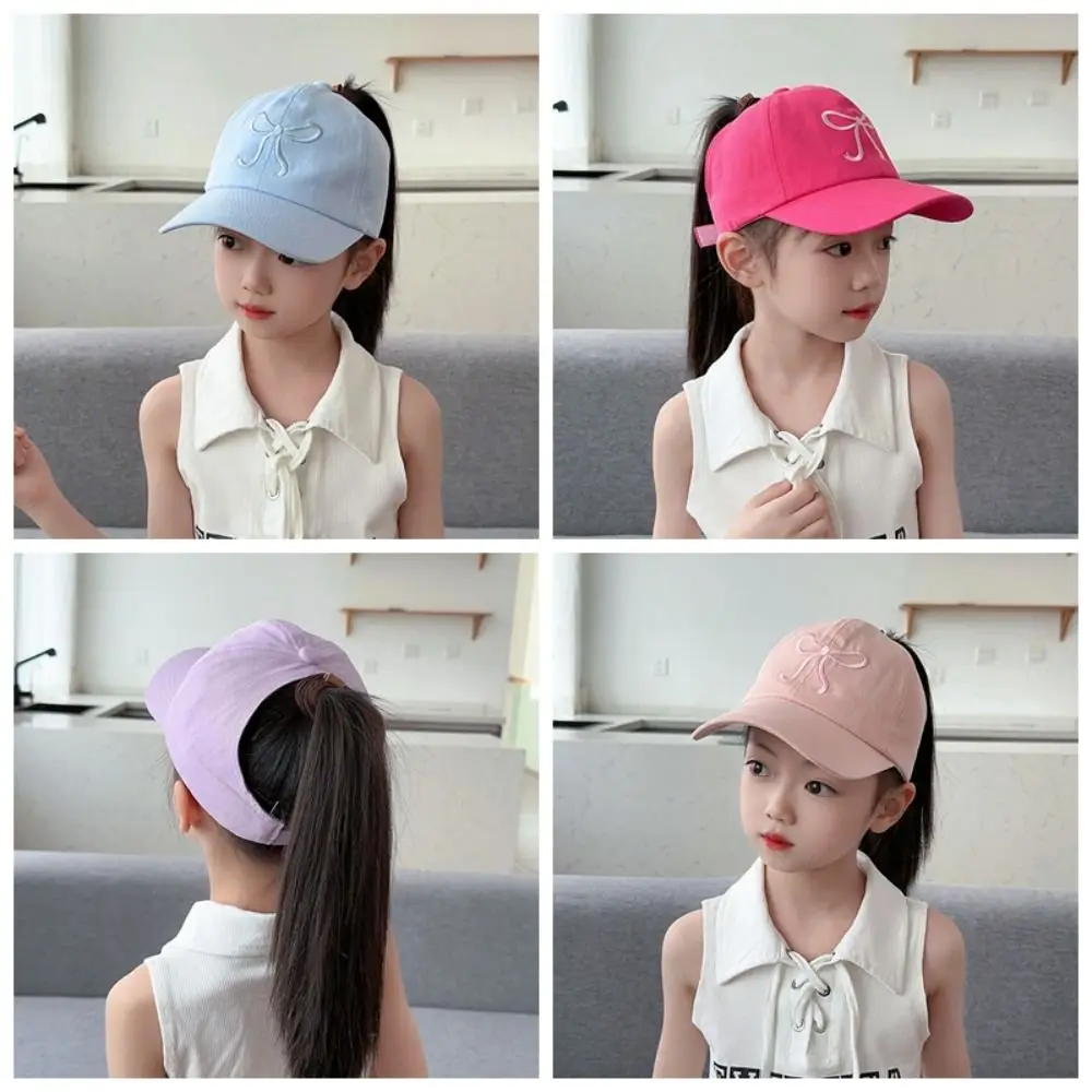 Korean Style Half Empty Top Hat Bow Anti-UV Sun Hat Summer Kid Sunhat No Top Beach Hat Shading Hat Children's Visor Hat Boy