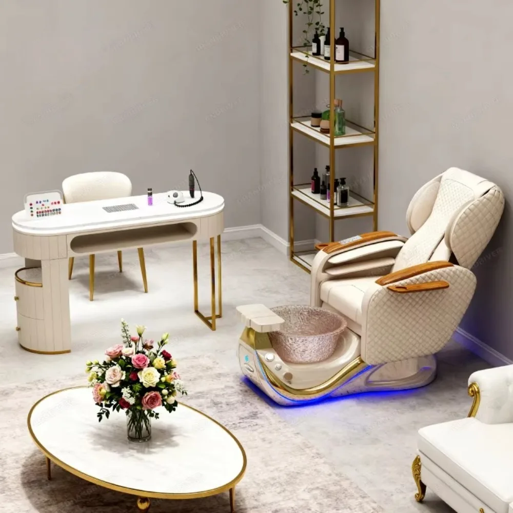 التصميم الحديث الفاخر التدليك الكهربائي التلقائي تداول المياه كرسي باديكير مقلوب الظهر تدليك كامل لمتجر الأظافر