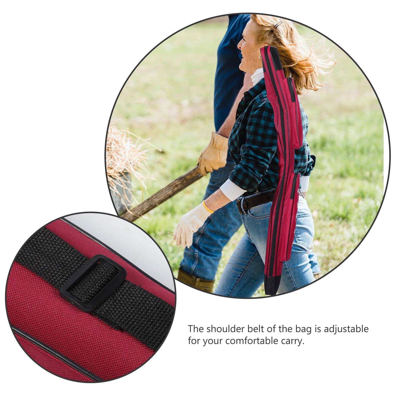 

1pc Sword Bag Thickened Canvas Single Layer Red Waterproof Lightweight Durable Storage Cover For Martial Arts Swords