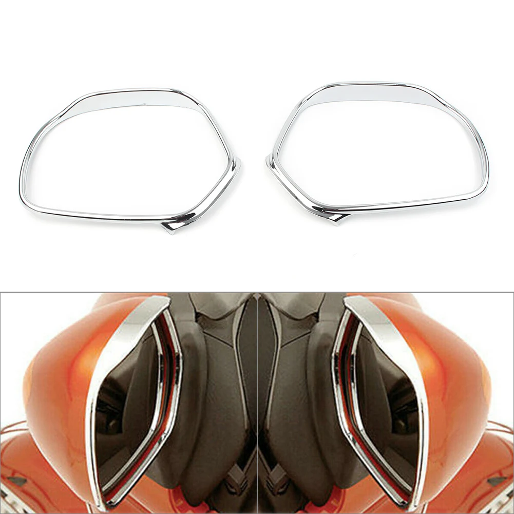 

1Pair Gold Wing GL 1800 ABS Motorcycle Rearview Side Mirrors Trim Decoration For Honda Goldwing GL1800 2001-2011